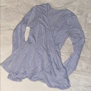 Striped Faux Wrap Top